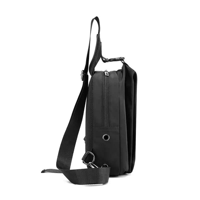 Men's Black Casual Crossbody Backpack Large Capacity — feature 20