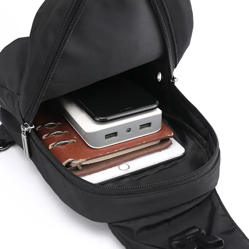 Men's Black Casual Crossbody Backpack Large Capacity — feature 7