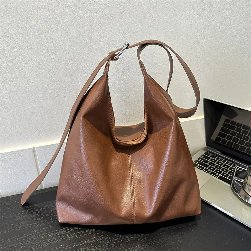 Korean Style One Shoulder Bag for Women Brown Tote