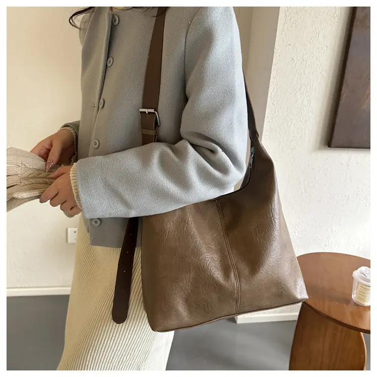 Korean Style One Shoulder Bag for Women Brown Tote — feature 12