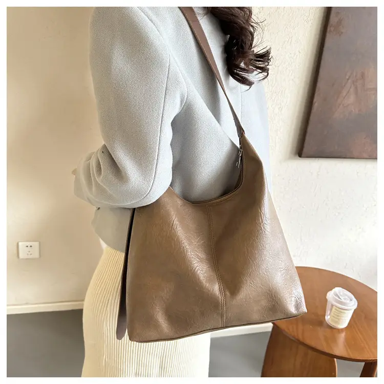 Korean Style One Shoulder Bag for Women Brown Tote — feature 13