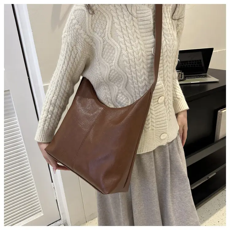 Korean Style One Shoulder Bag for Women Brown Tote — feature 17