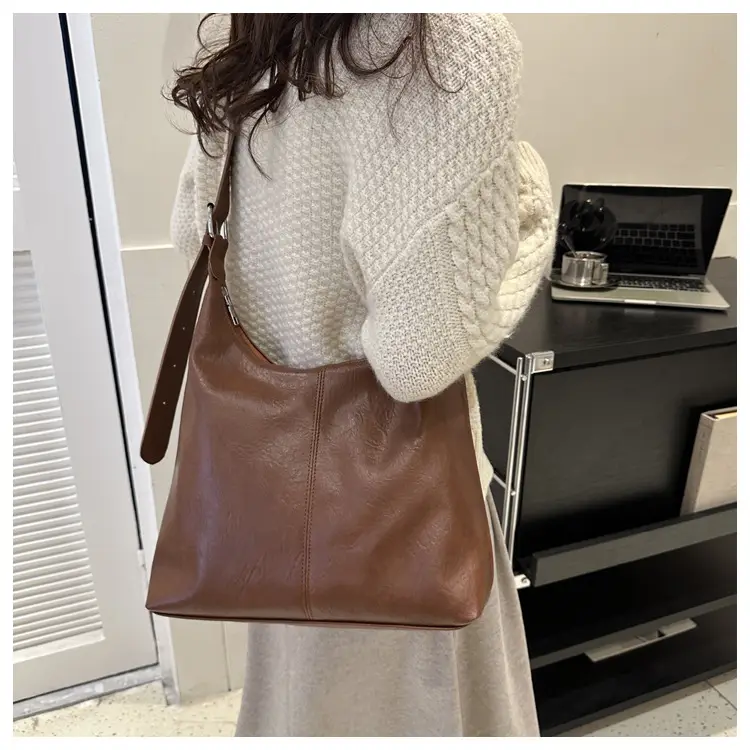 Korean Style One Shoulder Bag for Women Brown Tote — feature 18