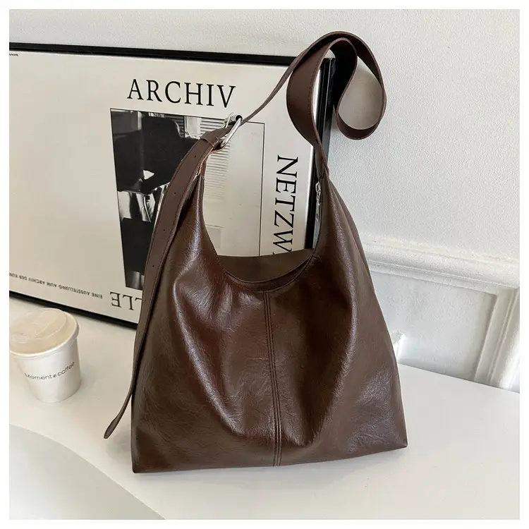 Korean Style One Shoulder Bag for Women Brown Tote — feature 24