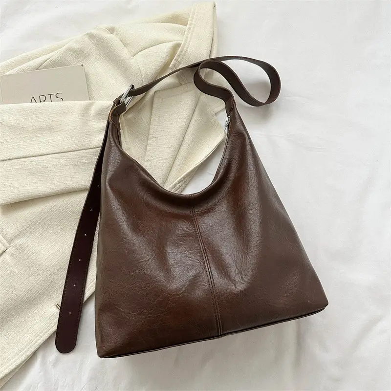 Korean Style One Shoulder Bag for Women Brown Tote