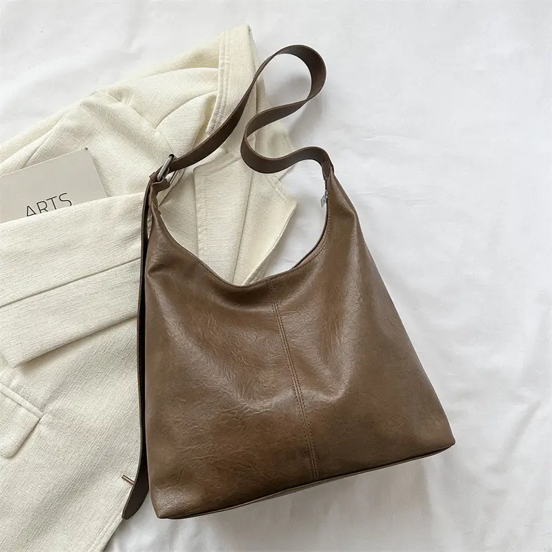 Korean Style One Shoulder Bag for Women Brown Tote