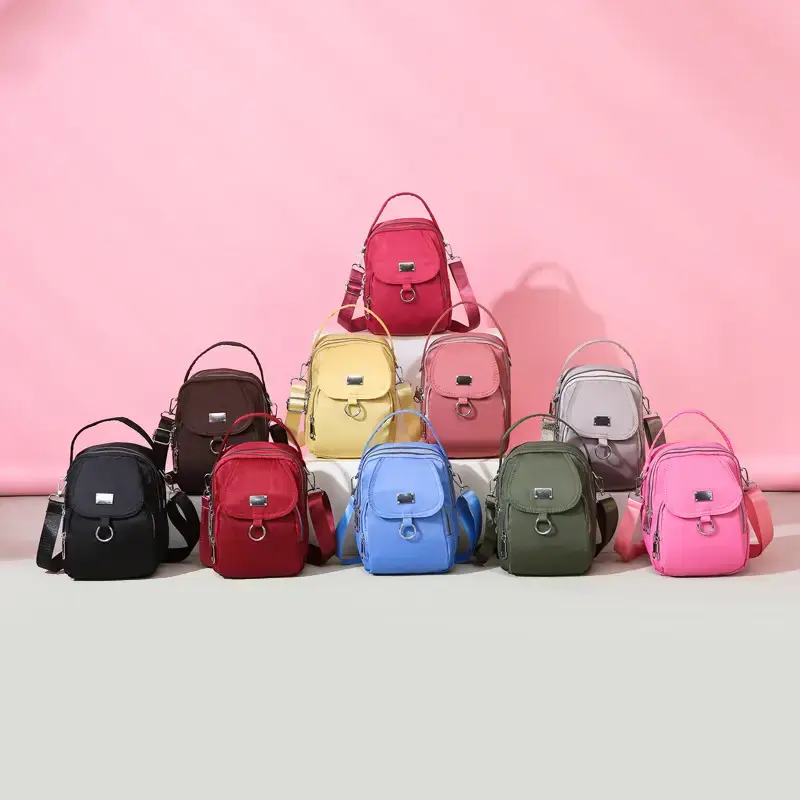 Red Oxford Cloth Mini Phone Bag for Women - Image 12
