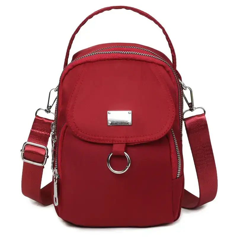 Red Oxford Cloth Mini Phone Bag for Women - Image 15