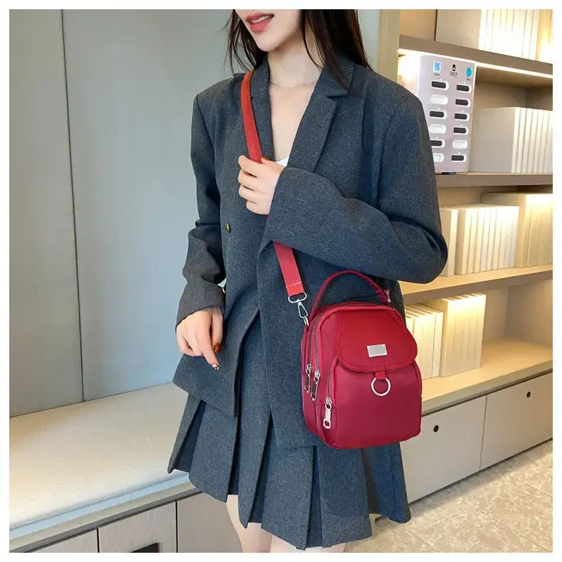 Red Oxford Cloth Mini Phone Bag for Women — feature 8