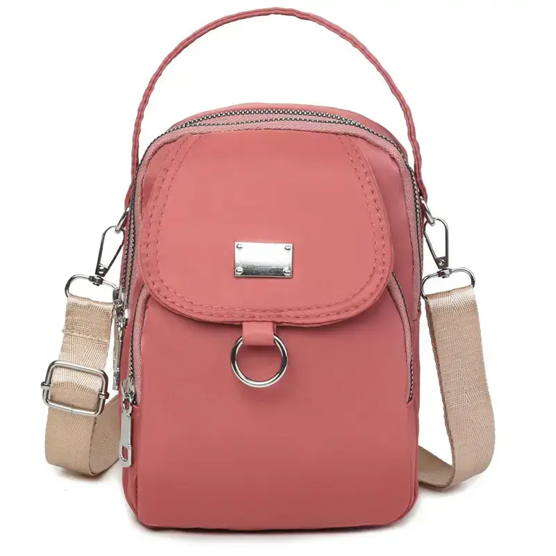 Red Oxford Cloth Mini Phone Bag for Women - Image 10