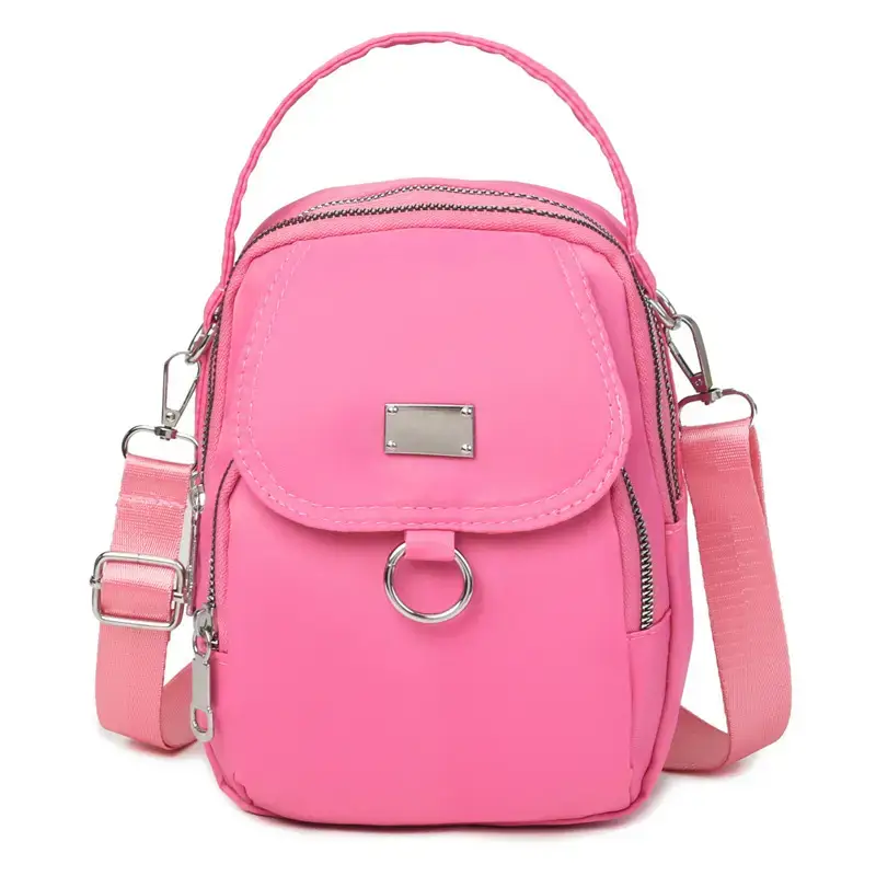 Red Oxford Cloth Mini Phone Bag for Women - Image 3