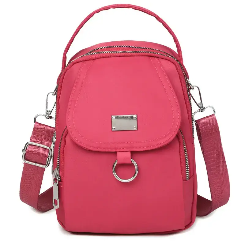 Red Oxford Cloth Mini Phone Bag for Women - Image 7