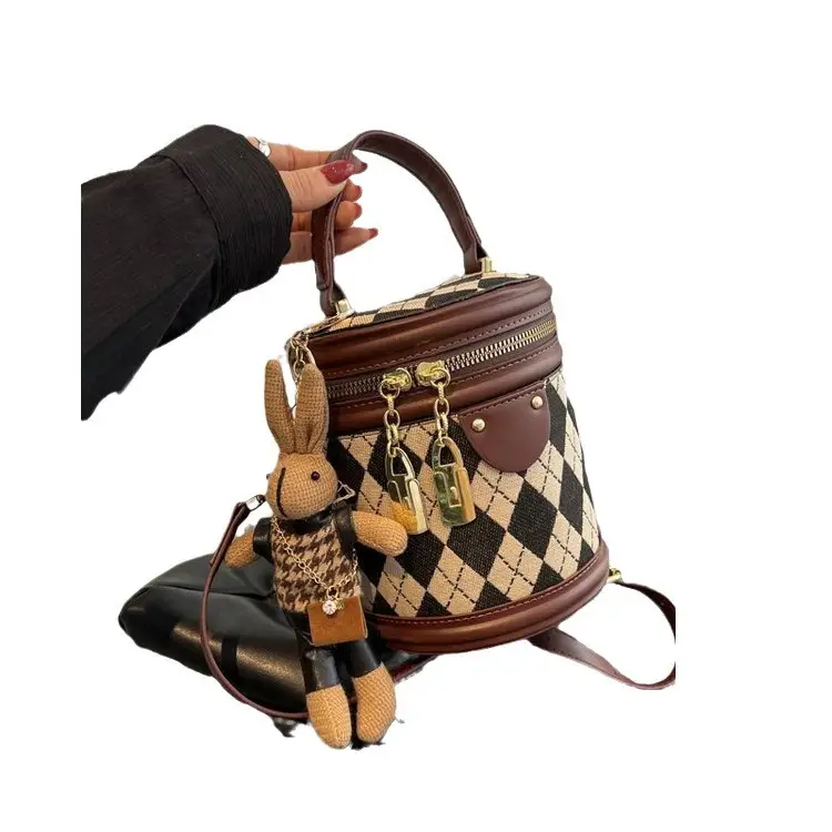 Retro Rhombus Bag for Girls Shoulder Crossbody - Image 8