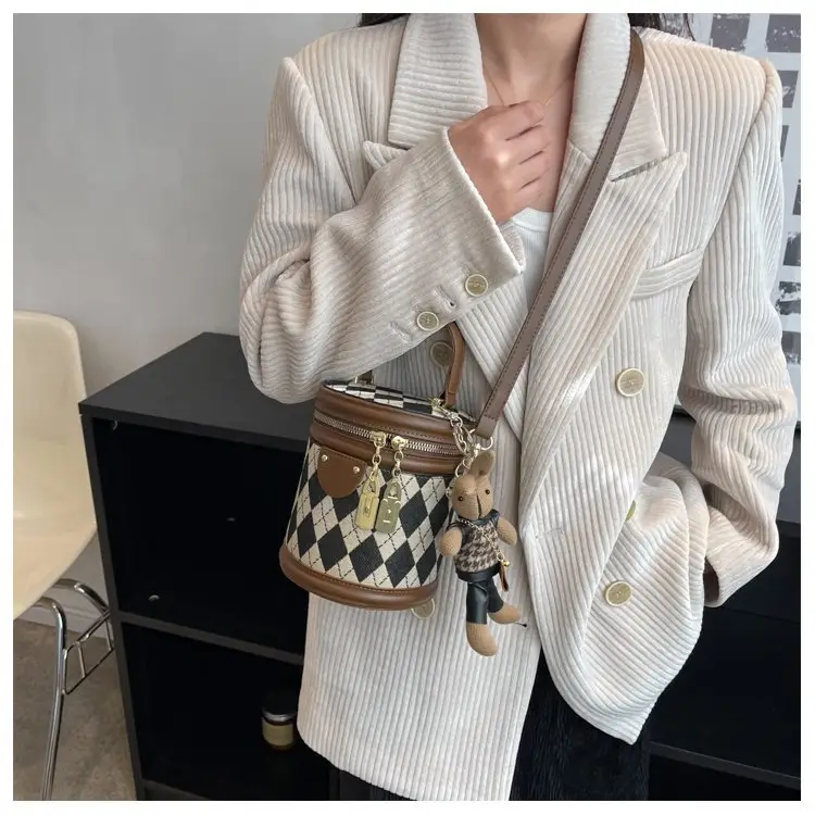 Retro Rhombus Bag for Girls Shoulder Crossbody — feature 10
