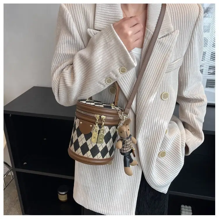 Retro Rhombus Bag for Girls Shoulder Crossbody — feature 11