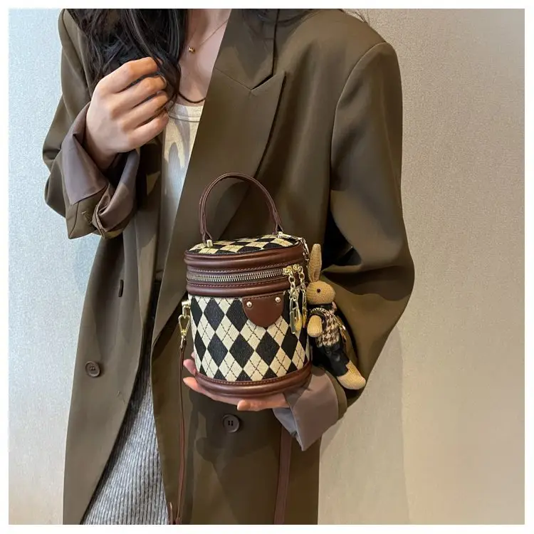 Retro Rhombus Bag for Girls Shoulder Crossbody — feature 14