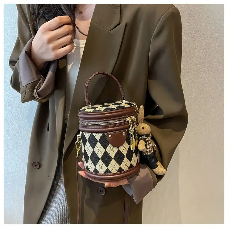 Retro Rhombus Bag for Girls Shoulder Crossbody — feature 16