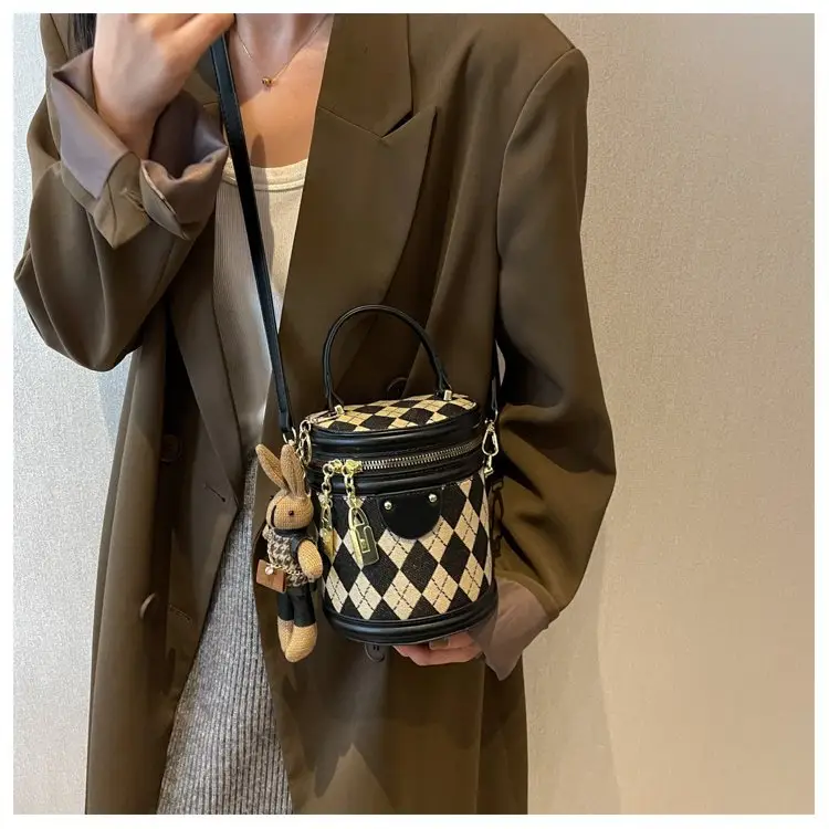 Retro Rhombus Bag for Girls Shoulder Crossbody — feature 17