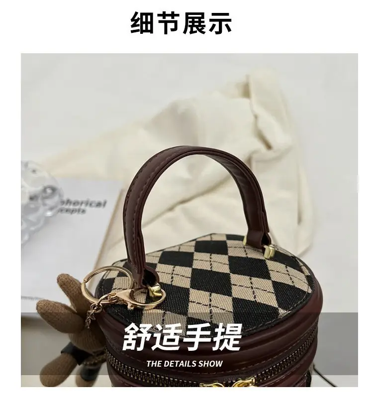 Retro Rhombus Bag for Girls Shoulder Crossbody — feature 2