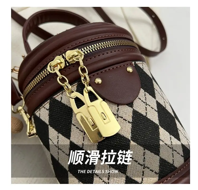 Retro Rhombus Bag for Girls Shoulder Crossbody — feature 4