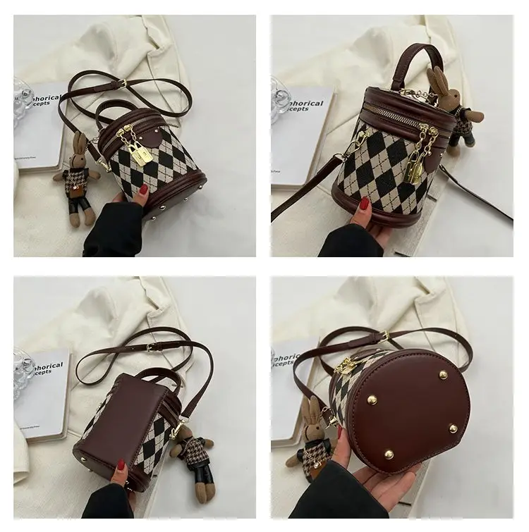 Retro Rhombus Bag for Girls Shoulder Crossbody — feature 7