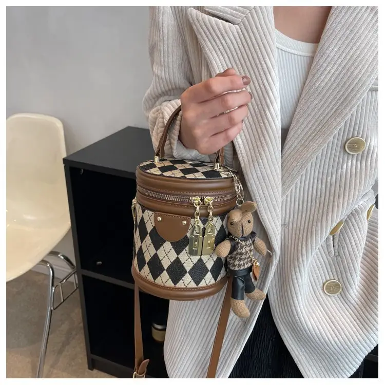 Retro Rhombus Bag for Girls Shoulder Crossbody — feature 8