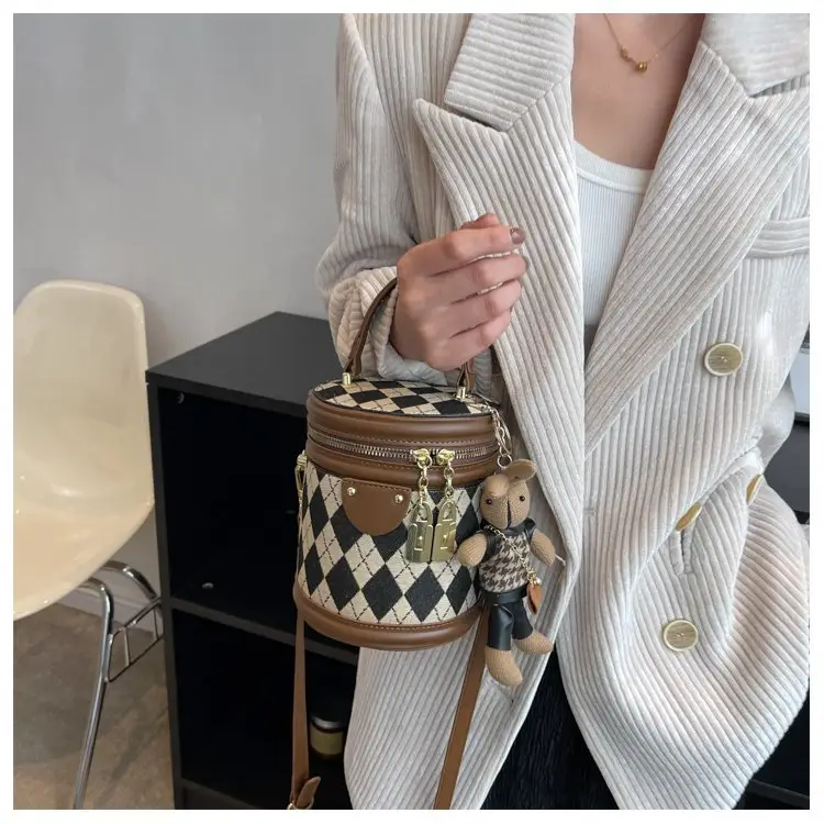 Retro Rhombus Bag for Girls Shoulder Crossbody — feature 9