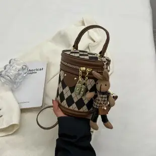 Retro Rhombus Bag for Girls Shoulder Crossbody - Image 3