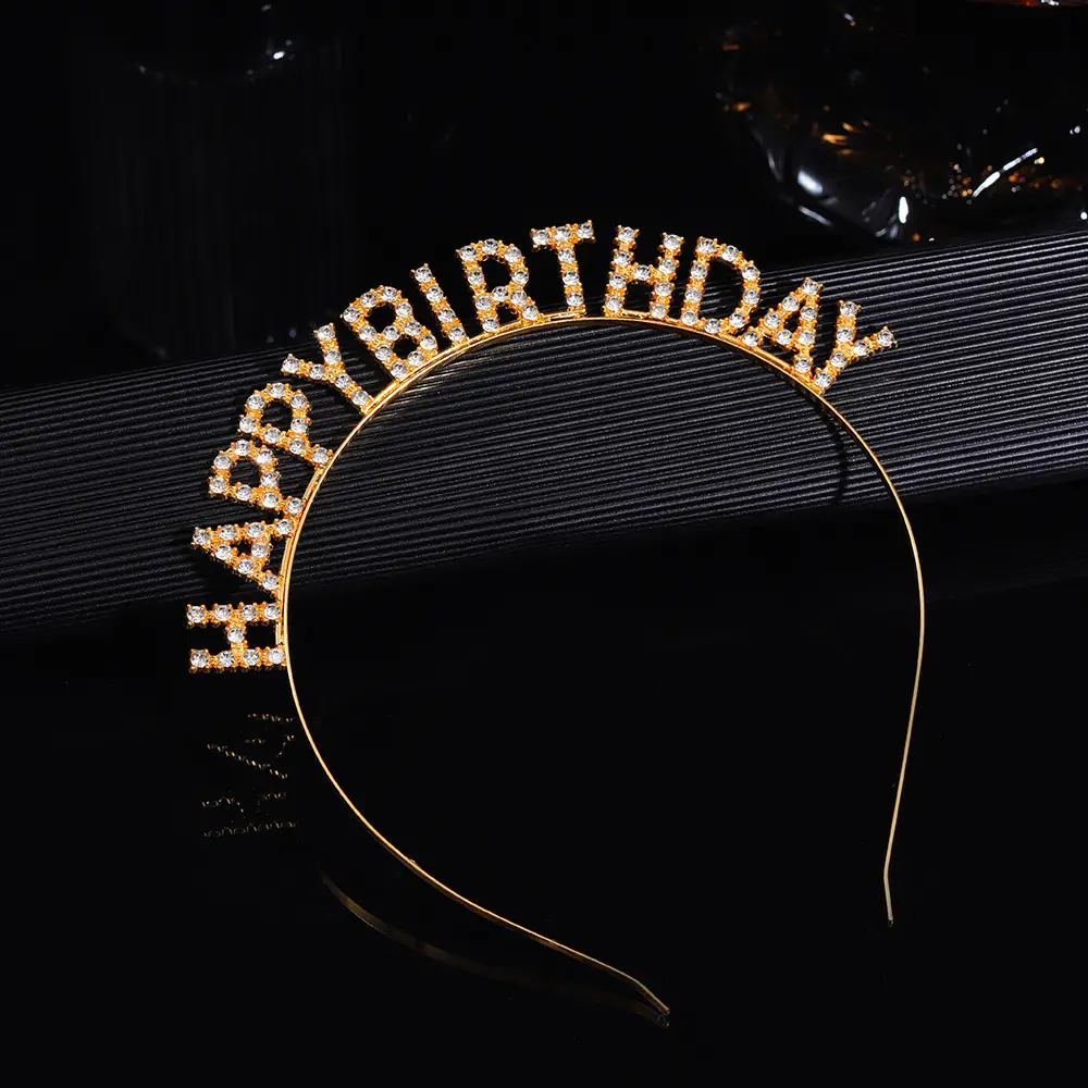 Happy Birthday Rhinestone Headband Dress Up Party Headband - Image 6
