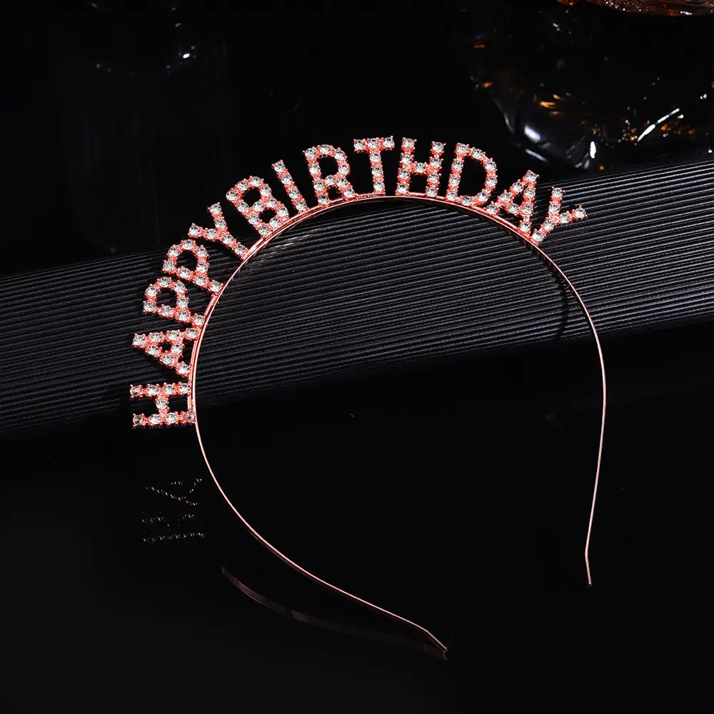 Happy Birthday Rhinestone Headband Dress Up Party Headband - Image 7