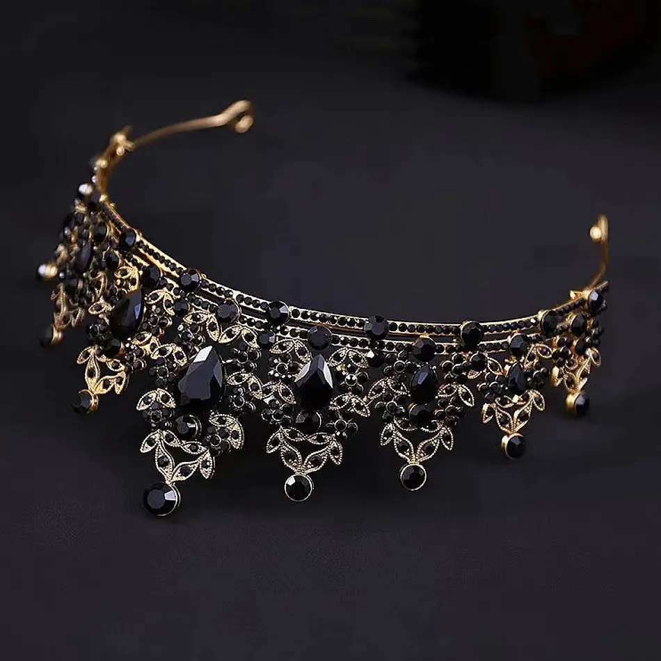 Black Crystal Bridal Tiara Crown for Girls — feature 8