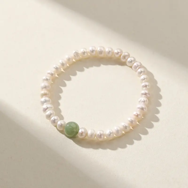 Women's Natural Pearl Jade Bracelet for Friendship - Image 3