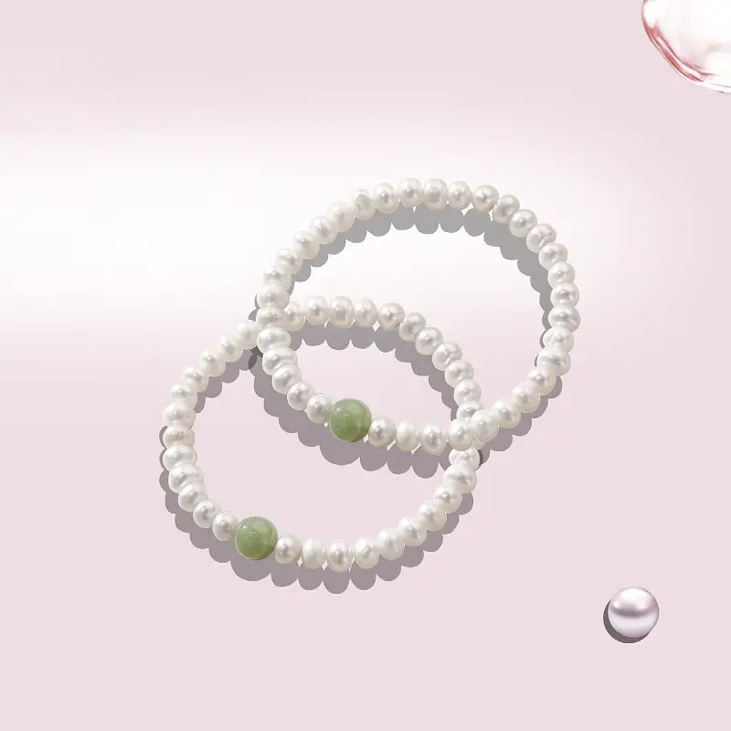Women's Natural Pearl Jade Bracelet for Friendship - Image 4