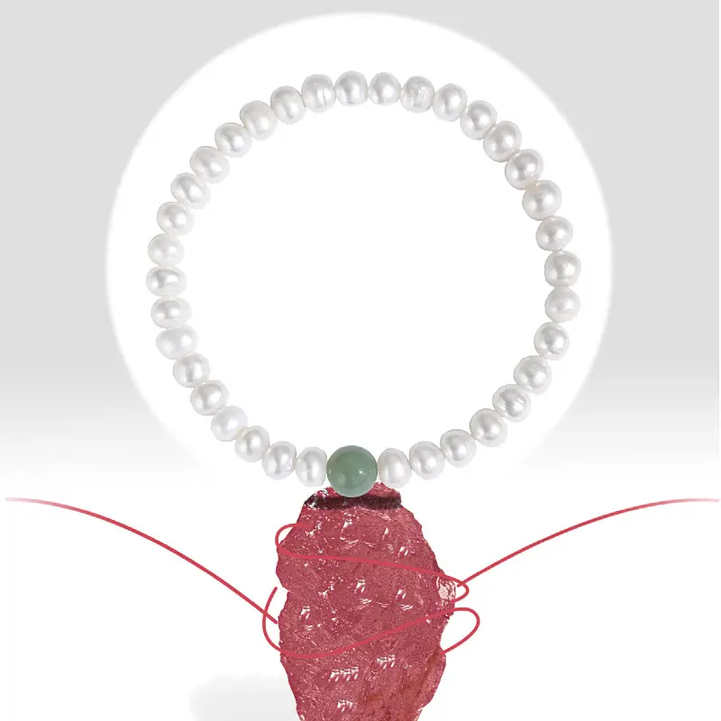 Women's Natural Pearl Jade Bracelet for Friendship - Image 5