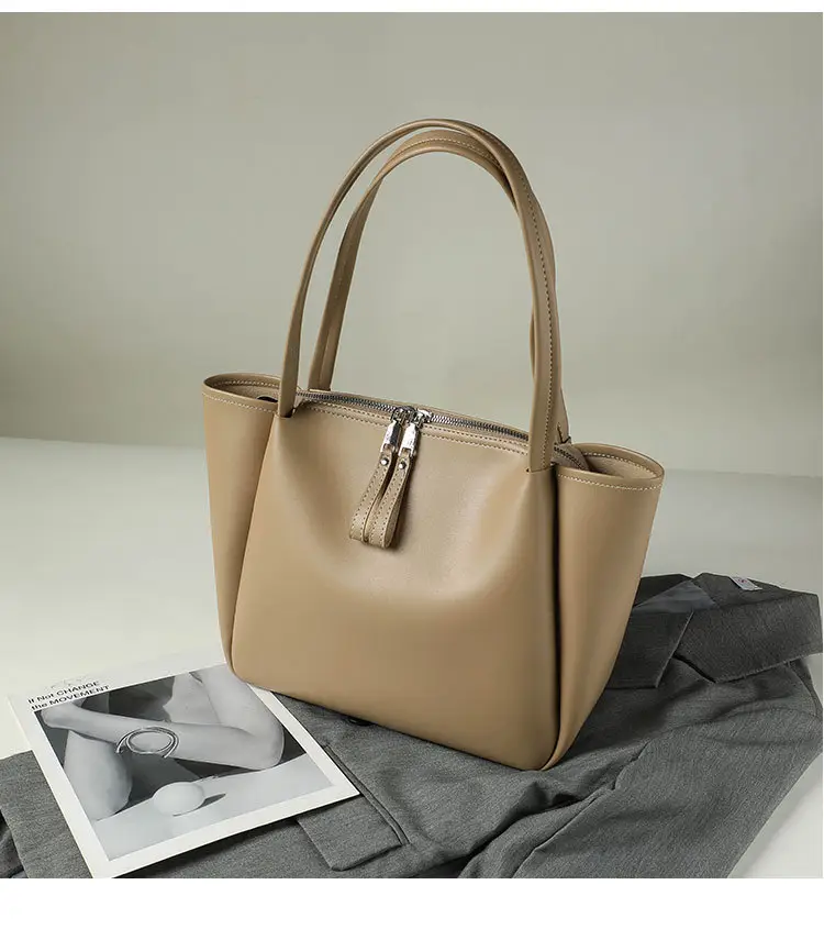 Black Women's Large Tote Bag with Tassel Zip — feature 9