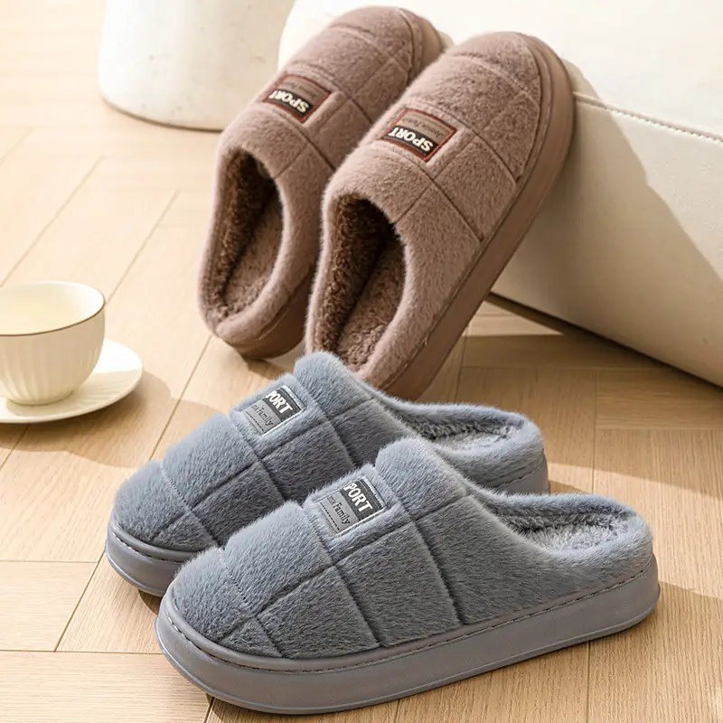 Eva Cotton Slippers Men's Winter Large Size Indoor Home Household Non-Slip Thickeneded Warm Men's Cotton Shoes Supermarket Wholesale - Image 4