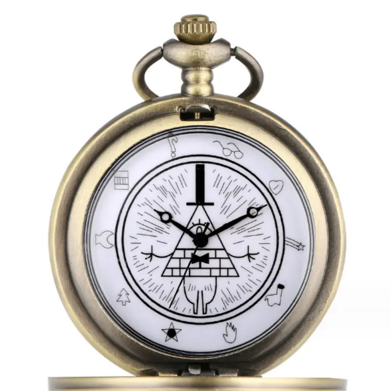 Retro Triangle Pocket Watch with One-Eye Devil Design — feature 5