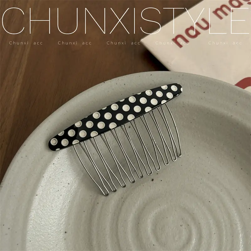 Acetate Hair Combs Female Side Reverse Insert Summer - Image 3