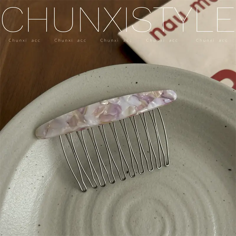 Acetate Hair Combs Female Side Reverse Insert Summer - Image 5