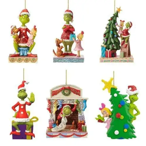 Acrylic Christmas Tree Decorations Green Monster Set