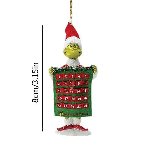 Acrylic Christmas Tree Decorations Green Monster Set
