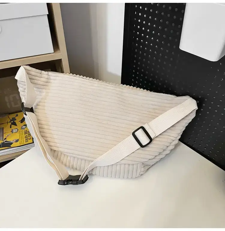 Japanese Corduroy Women's Crossbody Bag Black Brown White — feature 33