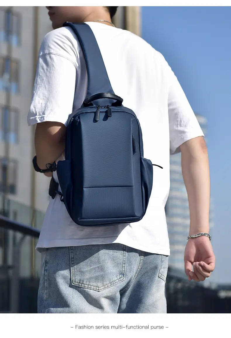 Men's Black Casual Crossbody Bag Lightweight Waterproof Travel — feature 10