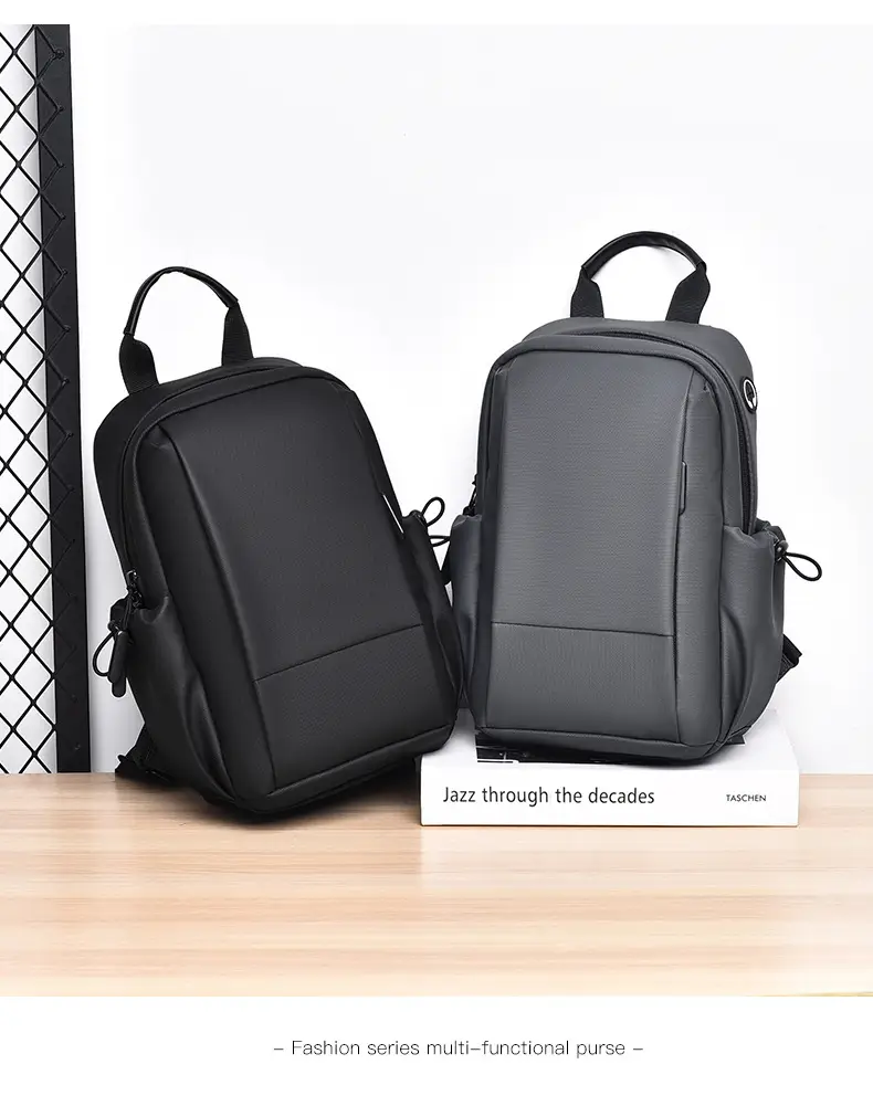 Men's Black Casual Crossbody Bag Lightweight Waterproof Travel — feature 14