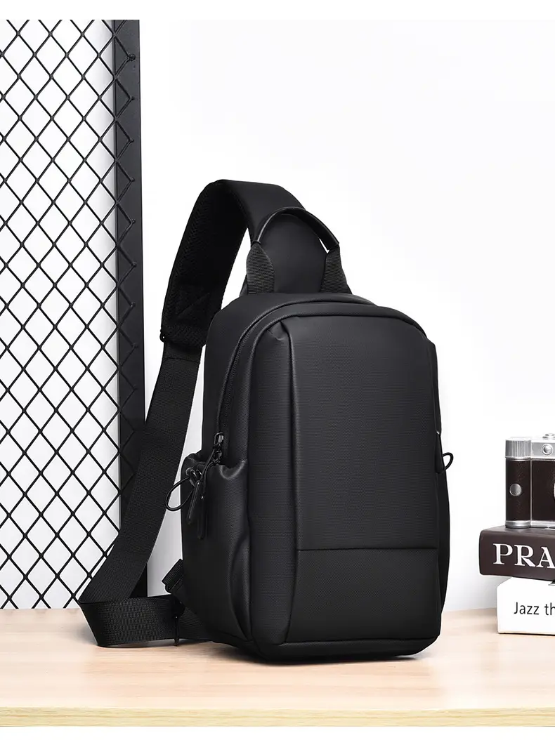 Men's Black Casual Crossbody Bag Lightweight Waterproof Travel — feature 16