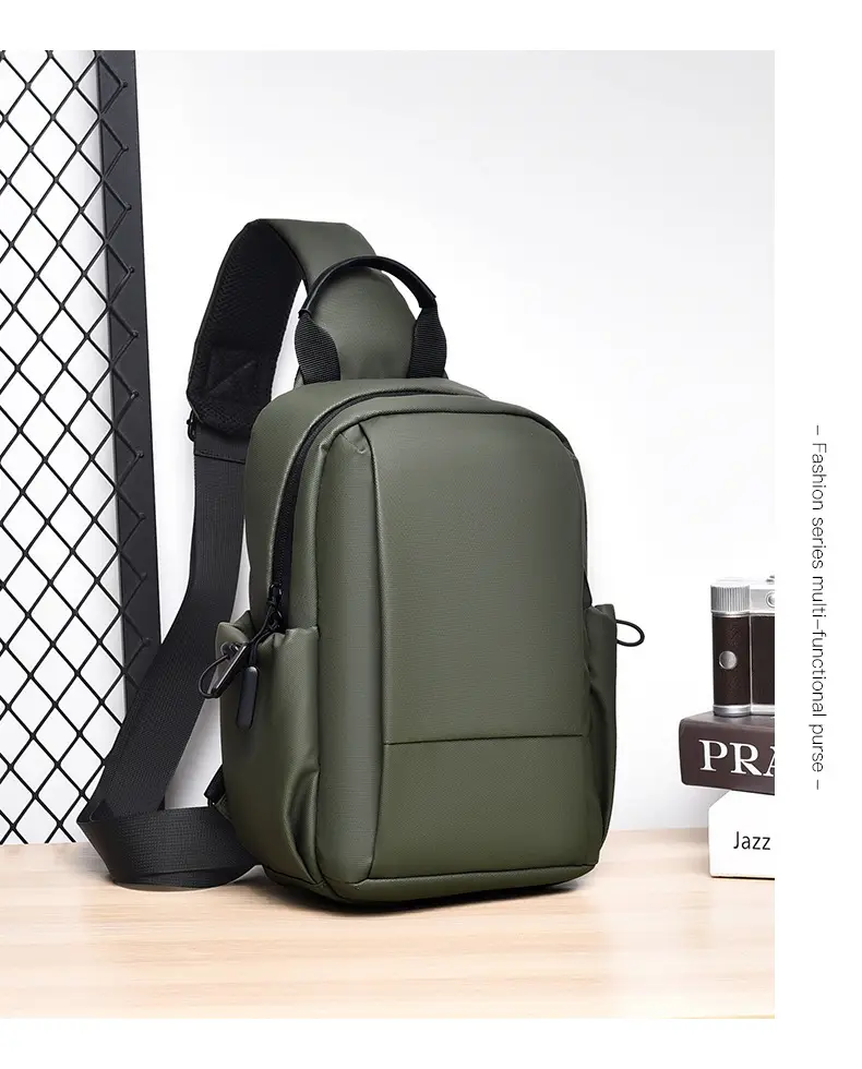 Men's Black Casual Crossbody Bag Lightweight Waterproof Travel — feature 19