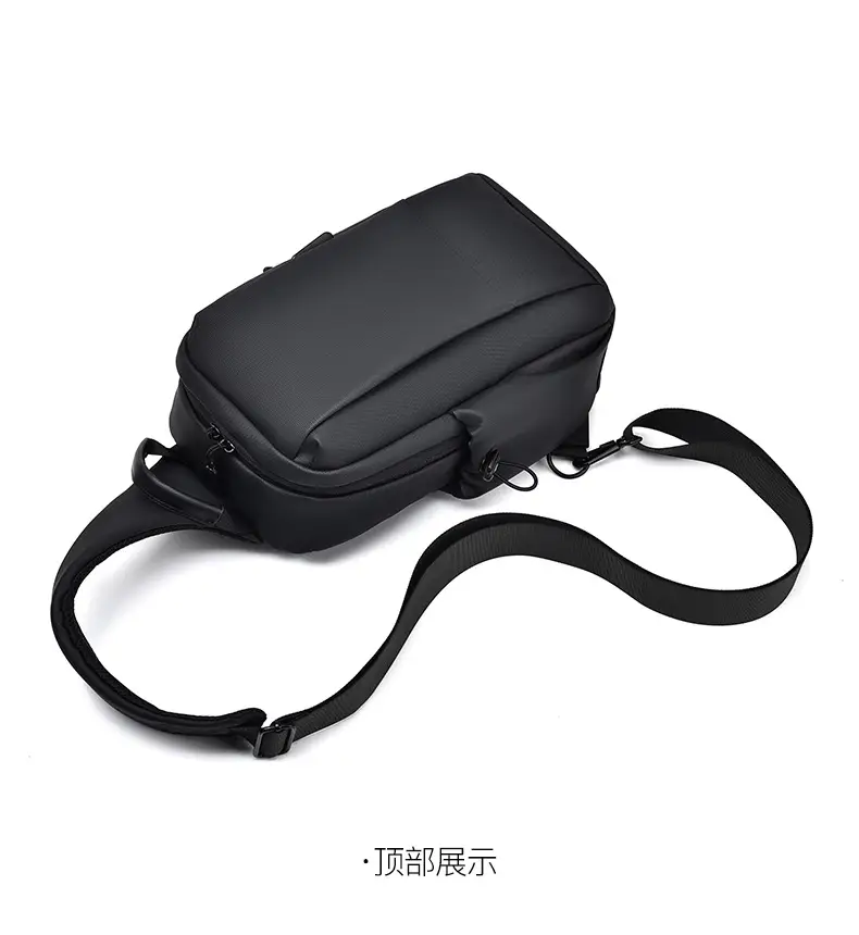 Men's Black Casual Crossbody Bag Lightweight Waterproof Travel — feature 23