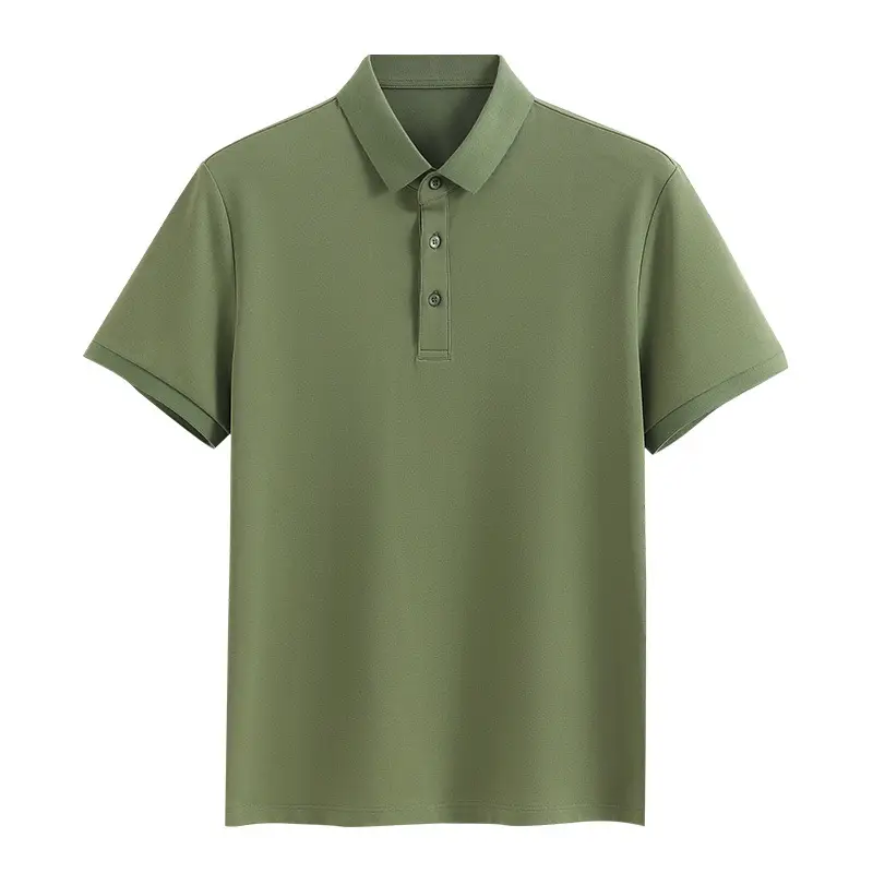 Men's Cotton Polo Shirt Solid Brown - Image 4