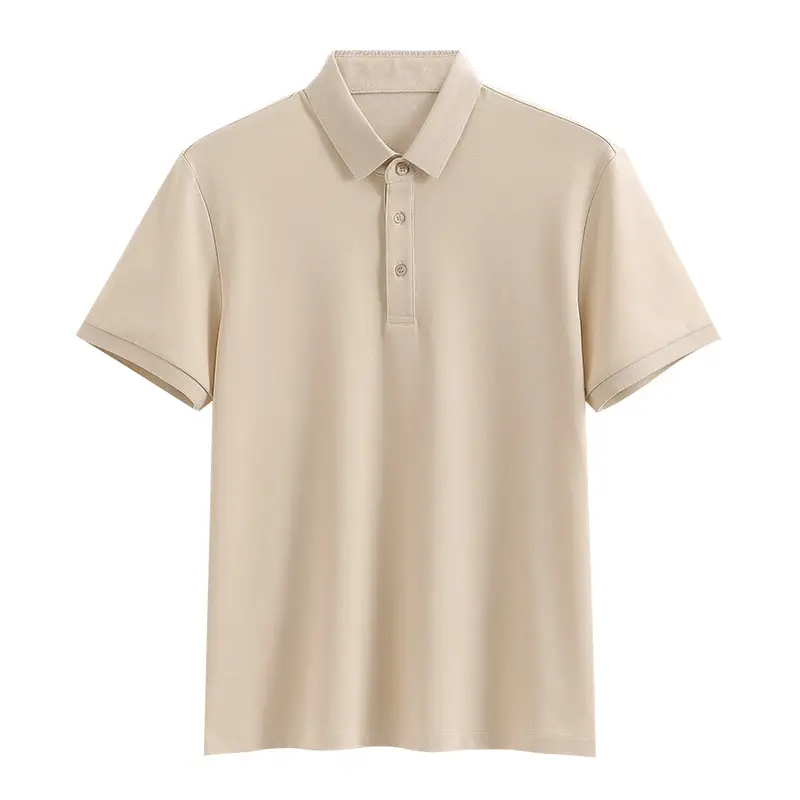 Men's Cotton Polo Shirt Solid Brown - Image 7