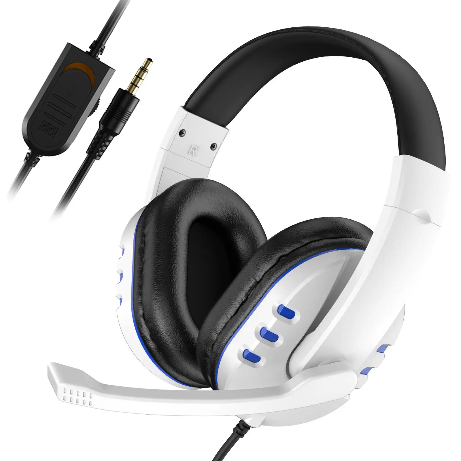 7260 Wired Headset Business Computer Teaching Game Office Wire Control Mute Static Wheat